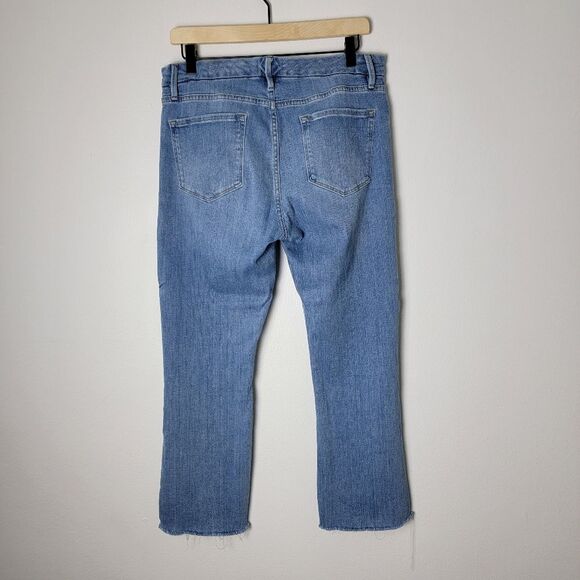 ⬇️ FRAME Denim Le Crop Mini Boot High Waist Frayed Hem Sustainable Jeans Size 32 - Picture 6 of 13
